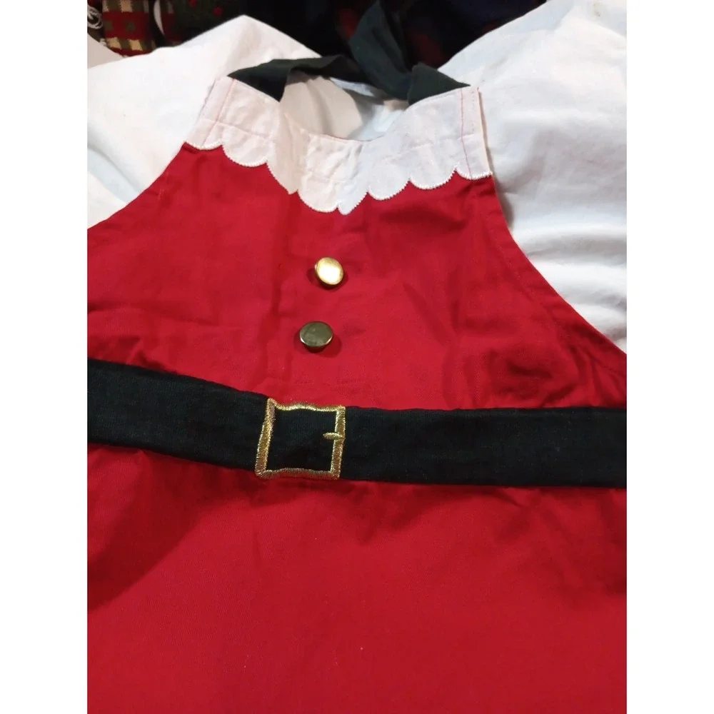 Kohls Christmas Mrs. Claus Santa Apron Red White Small Women Or Child EUC READ